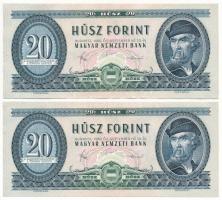 1980. 20Ft (2x) sorszámkövetők "C 371 064984 - C 371 064985" T:XF  Adamo F17