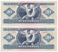 1980. 20Ft (2x) sorszámkövetők "C 371 064984 - C 371 064985" T:XF 
Adamo F17