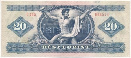 1980. 20Ft "C 405 066574" nyomdai festékfoltokkal T:XF 
Adamo F17
