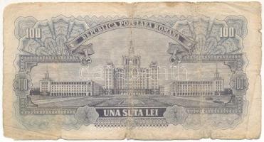 Románia 1952. 100L T:VG beszakadások, folt Romania 1952. 100 Lei C:VG tears, spotted Krause P#90b