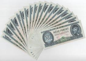 1980. 20Ft (18x) mind különféle sorozatjellel "C 245 - C 408" között T:AU,XF,F mind szép papírral  Adamo F17