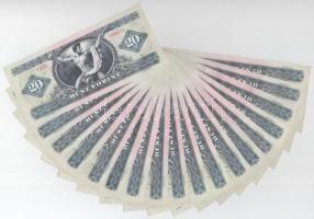 1980. 20Ft (18x) mind különféle sorozatjellel "C 245 - C 408" között T:AU,XF,F mind szép p...