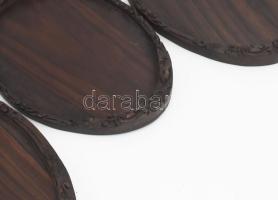 3 db indonéz kézzel faragott tálca 30-37 cm-es méretekben
