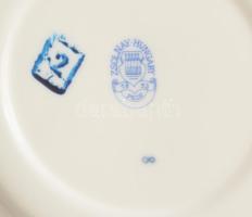 Zsolnay kék-arany teás készlet. Jelzett, hibátlan, teljes