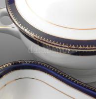 Zsolnay kék-arany 36 darabos étkészlet. Jelzett, hibátlan