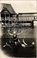 Kolozs-sósfürdő, Kolozsfürdő, Baile Cojocna; strand, fürdőzők / bathers, spa. photo (EK)