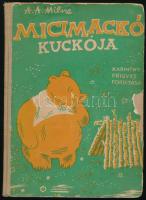 Milne, A[lan] A[lexander]: Micimackó kuckója. Ford.: Karinthy Frigyes. Ernest H. Shepard képeivel. (Bp., 1956), Kossuth (Athenaeum ny.), 127+(1) p. Kiadói illusztrált félvászon-kötés, kopott, foltos borítóval, az elülső táblán sérüléssel.