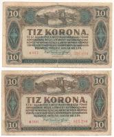 1920. 10K (2x) a sorszámok között nagyon halvány ponttal T:VG szakadás, az egyiken tűlyuk