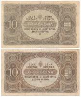 1920. 10K (2x) a sorszámok között nagyon halvány ponttal T:VG szakadás, az egyiken tűlyuk