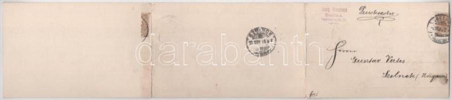 1898 (Vorläufer) Dresden, 3-tiled folding panoramacard (torn at fold)