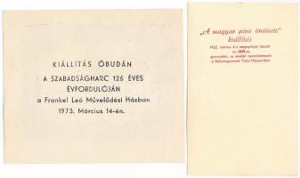 Budapest 1849. 10Ft kincstári utalvány 1972-es utánnyomata, hátoldalán "KIÁLLÍTÁS ÓBUDÁN - A SZ...