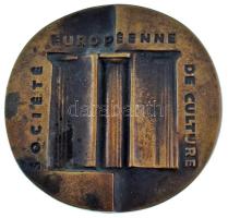 Franciaország DN Európai Kulturális Társaság bronz emlékérem eredeti dísztokban (90mm) T:AU patina France ND Société Européenne de Culture bronze commemorative medallion in original case (90mm) C:AU patina