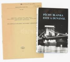 Péchy Blanka: Este a Dunánál. DEDIKÁLT. Bp., 1977, Magvető. Kiadói egészvászon-kötés, kiadói papír védőborítóban. + Péchy Blanka: Beszélni nehéz! (Beszédkultúránk időszerű kérdései.) DEDIKÁLT! Bp., 1976, Akadémiai. Kiadói papírkötés.