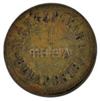 Budapest ~1900. "MÁV Gépgyár Budapesten - 1 Thea" bronz bárca (23mm) T:XF patina