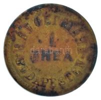 Budapest ~1900. "MÁV Gépgyár Budapesten - 1 Thea" bronz bárca (23mm) T:XF patina