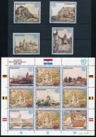 500 years of postal service in Europe set + final value in minisheet, 500 éves a posta Európában sor + az utolsó érték kisívben