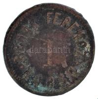 DN "Rehák Ferencz" bronz bárca 1 Korsó értékben (20mm) T:VF patina