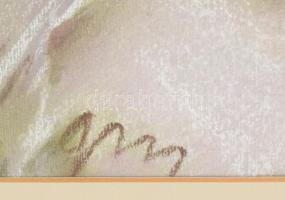 Gonda Margit (?-): Tájkép. Akvarell, papír, dekoratív keretben 31x49 cm