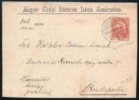 1900 Komárom, Magyar Királyi Földmíves Iskola borítékja