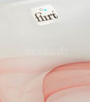 Flirt fátyolosan színezett tál, savmaratott felülettel, jelzett, hibátlan, d: 19 cm