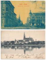 Eszék, Essegg, Osijek; - 2 db régi város képeslap / 2 pre-1945 town-view postcards