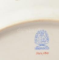 Herendi Viktória mintás porcelán falióra. Kézzel festett, jelzett, hibátlan. Mutatója hiányzik, d: 2...