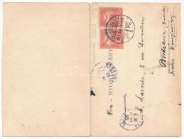 1905 Kolozsvár, Cluj; Mátyás király szobor. Fuhrmann Miklós kiadása, 2-részes kinyitható panorámalap...