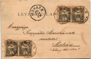 1900 Mecseknádasd, Nádasd (Baranya); Püspöki kastély. Hoffer József kiadása (szakadás / tear)