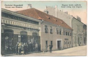 1908 Orsova, Magyar király szálloda, Kügler Simon üzlete / hotel, shops
