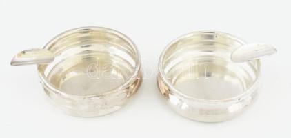 Ezüst(Ag) egyszemélyes hamuzó, 2 db, jelzett, d: 5,5 cm, nettó: 47,3 g