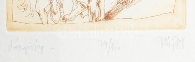 Vetlényi Zsolt (1967-): Lángvirág. Rézkarc, papír, jelzett, számozott (74/100), üvegezett fakeretben...