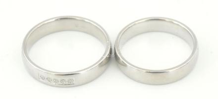 Ezüst(Ag) ötköves karikagyűrű, jelzett, 2 db, méret: 50, 54, bruttó: 5,7 g