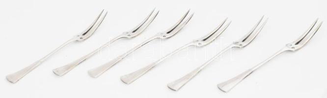 Ezüst(Ag) 6 db angol fazonú sajtvilla, jelzett, h: 12,5 cm, nettó: 96 g