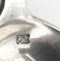 Ezüst(Ag) 6 db angol fazonú kávéskanál, jelzett, h: 11,7 cm, nettó: 94 g