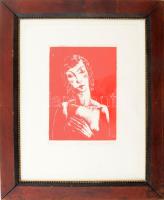 Gáborjáni Szabó Kálmán (1897-1955): Női portré, 1930. Fametszet, papír, jelzett. Számozott (12.) Üve...