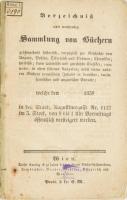 1839 Könyvek, többek között magyar és lengyel történelmi témájú könyvek árverési katalógusa! Korai bécsi árverési katalógus 61p. Fűzve, papírgerinccel