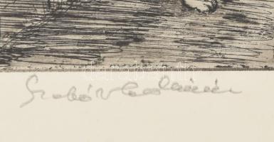 Szabó Vladimir (1905-1991): Zsuzsanna. Rézkarc, papír, jelzett, 24×18 cm