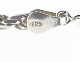 Ezüst(Ag) masszív walles nyaklánc, jelzett, h: 50 cm, nettó: 21,6 g