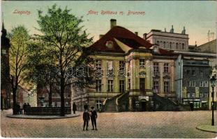 1914 Legnica, Liegnitz; Altes Rathaus m. Brunnen / town hall, fountain, inn, shops (EK)