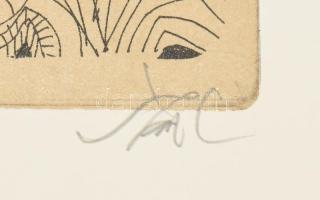 Szász Endre (1926-2003): Öregember. Rézkarc, papír, jelzett. 30x39 cm