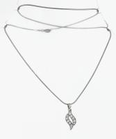 Ezüst(Ag) kígyó nyaklánc köves medállal, jelzett, h: 45 cm, 2,3×1 cm, bruttó: 4,2 g