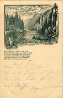 1898 (Vorläufer) Karlovy Vary, Karlsbad; Gruss vom Hans Heiling bei Karlsbad. litho