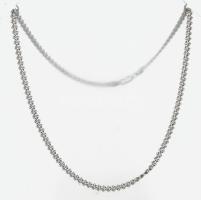 Ezüst(Ag) fantáziaszemes nyaklánc, jelzett, h: 40 cm, nettó: 10,1 g