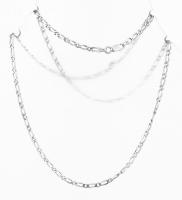 Ezüst(Ag) fantáziaszemes nyaklánc, jelzett, h: 60 cm, nettó: 7,7 g