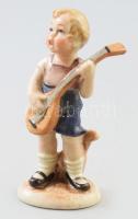 Lippelsdorf Wagner & Apel Bertram Zenélő gyermek figura. 1935-1951 között, jelzett, kézzel festett, kis kopással, m: 11,5 cm