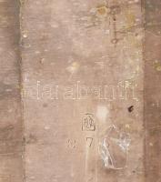 Szecessziós ezüstözött alpakka ékszeres doboz. Jelzett, kopott, kulcs nélkül, 20x12x12 cm