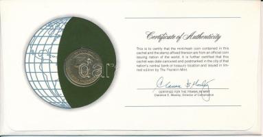 Saint Lucia 1981. 1$ "Nemzetek pénzérméi" felbélyegzett borítékban, bélyegzéssel T:AU 
St...