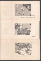 Jean Effel karikatúrái, 6 db grafikát tartalmazó nyomtatvány, fűzés nélkül, 14,5x20 cm