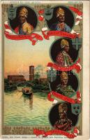 Venezia, Venice; Torcello, dove trovansi vestigia e memorie del primordi della Repubblica Veneta - N. 1. Venezia ed i suoi 120 Dogi, Anni 697-756. / Italian doges. Art Nouveau, litho (fa)