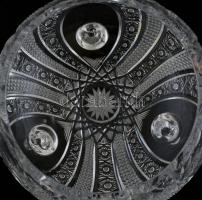 Dúsan csiszolt, ólomkristály kínáló, hibátlan, d: 17 cm